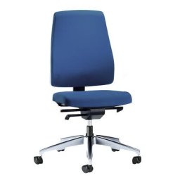 interstuhl Siège de bureau GOAL, hauteur dossier 530 mm, piétement poli, avec roulettes molles, bleu gentiane, profondeur assise 410 - 460 mm