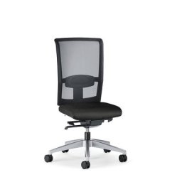 interstuhl Siège de bureau GOAL AIR, hauteur dossier 545 mm, piétement argent brillant, avec roulettes dures, noir graphite, profondeur assise 410 - 460 mm
