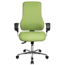 Topstar Siège de bureau pivotant avec accoudoirs, hauteur dossier 600 mm, habillage vert pomme