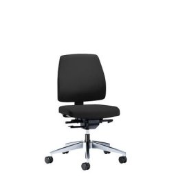 interstuhl Siège de bureau GOAL, hauteur dossier 430 mm, piétement poli, avec roulettes molles, noir graphite, profondeur assise 410 - 460 mm