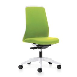 interstuhl Siège de bureau pivotant EVERY à dossier Chillback blanc, piétement blanc, avec roulettes dures, vert jaune, profondeur assise 410 - 470 mm
