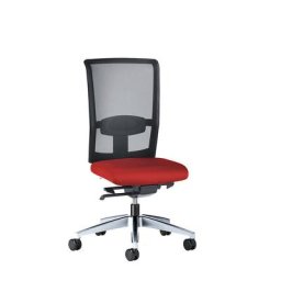 interstuhl Siège de bureau GOAL AIR, hauteur dossier 545 mm, piétement poli, avec roulettes dures, rouge feu, profondeur assise 410 - 460 mm