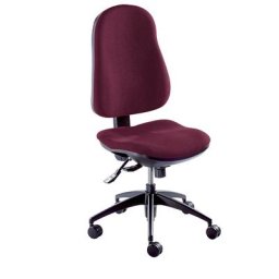 eurokraft pro Chaise pivotante ergonomique, mécanisme synchrone, sans accoudoirs, habillage bordeaux