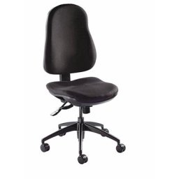 eurokraft pro Chaise pivotante ergonomique, mécanisme synchrone, sans accoudoirs, habillage noir