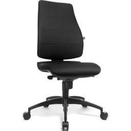 Topstar Chaise pivotante ergonomique, hauteur dossier 680 mm, dossier rembourré, habillage assise noir
