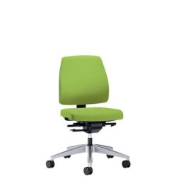 interstuhl Siège de bureau GOAL, hauteur dossier 430 mm, piétement argent brillant, avec roulettes dures, vert jaune, profondeur assise 410 - 460 mm