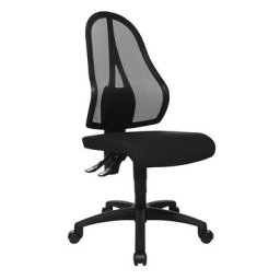Topstar Siège de bureau OPEN POINT P, dossier résille noir, sans accoudoirs, habillage assise noir