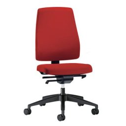 interstuhl Siège de bureau GOAL, hauteur dossier 530 mm, piétement noir, avec roulettes molles, rouge feu, profondeur assise 410 mm
