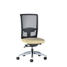 interstuhl Siège de bureau GOAL AIR, hauteur dossier 545 mm, piétement poli, avec roulettes dures, beige, profondeur assise 410 mm