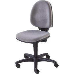 Topstar Chaises pivotantes standards, sans accoudoirs, dossier 450 mm, tissu gris, piétement noir, 2 unités et plus
