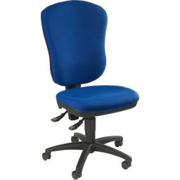 Topstar Chaise pivotante standard, sans accoudoirs, avec soutien lombaire, dossier hauteur 600 mm, habillage bleu roi