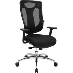 Topstar Siège de bureau pivotant NET PRO 100 AL, avec accoudoirs et piétement cinq branches en aluminium, noir