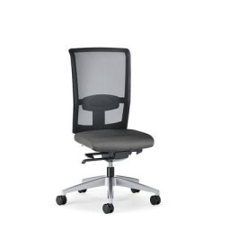 interstuhl Siège de bureau GOAL AIR, hauteur dossier 545 mm, piétement argent brillant, avec roulettes dures, gris fer, profondeur assise 410 mm
