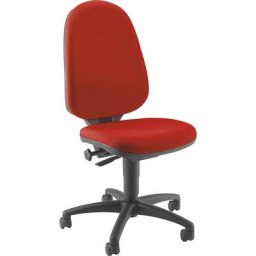 Topstar Chaises pivotantes standards, sans accoudoirs, dossier 550 mm, piétement noir, tissu rouge