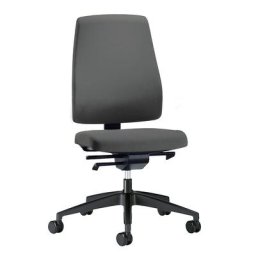 interstuhl Siège de bureau GOAL, hauteur dossier 530 mm, piétement noir, avec roulettes dures, gris fer, profondeur assise 410 - 460 mm