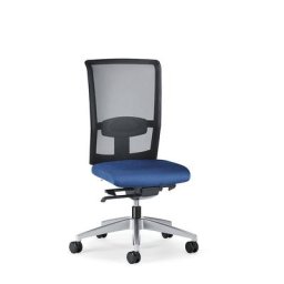 interstuhl Siège de bureau GOAL AIR, hauteur dossier 545 mm, piétement argent brillant, avec roulettes dures, bleu gentiane, profondeur assise 410 - 460 mm