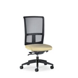 interstuhl Siège de bureau GOAL AIR, hauteur dossier 545 mm, piétement noir, avec roulettes molles, beige, profondeur assise 410 mm