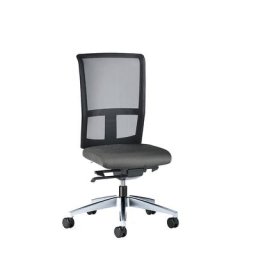 interstuhl Siège de bureau GOAL AIR, hauteur dossier 545 mm, piétement poli, avec roulettes molles, gris fer, profondeur assise 410 mm