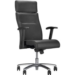 Fauteuil direction, noir, cuir