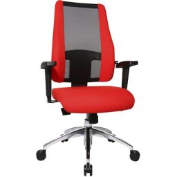 Topstar Siège de bureau AIR SYNCRO, dossier résille rembourré sur les côtés, noir / rouge