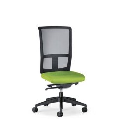 interstuhl Siège de bureau GOAL AIR, hauteur dossier 545 mm, piétement noir, avec roulettes molles, vert jaune, profondeur assise 410 - 460 mm