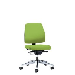 interstuhl Siège de bureau GOAL, hauteur dossier 430 mm, piétement poli, avec roulettes molles, vert jaune, profondeur assise 410 mm