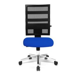 Topstar Siège de bureau X-PANDER, dossier résille avec bandes caoutchouc élastiques, noir / bleu