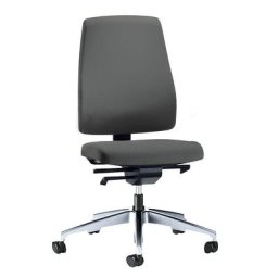 interstuhl Siège de bureau GOAL, hauteur dossier 530 mm, piétement poli, avec roulettes molles, gris fer, profondeur assise 410 mm