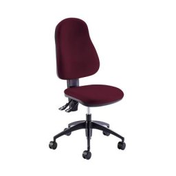 eurokraft pro Siège de bureau pivotant, hauteur dossier 520 mm, contact permanent, assise galbée, bordeaux