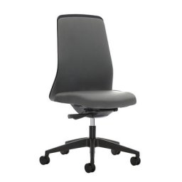 interstuhl Siège de bureau pivotant EVERY à dossier Chillback noir, piétement noir, avec roulettes dures, bleu gentiane, profondeur assise 410 - 470 mm