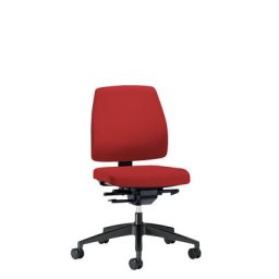 interstuhl Siège de bureau GOAL, hauteur dossier 430 mm, piétement noir, avec roulettes molles, rouge feu, profondeur assise 410 mm