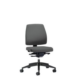 interstuhl Siège de bureau GOAL, hauteur dossier 430 mm, piétement noir, avec roulettes molles, gris fer, profondeur assise 410 mm