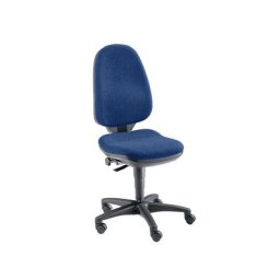 Topstar Chaise pivotante ergonomique, sans accoudoirs, habillage bleu foncé