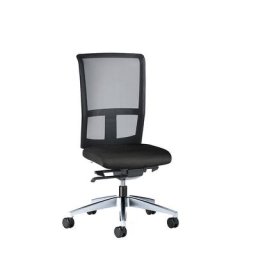 interstuhl Siège de bureau GOAL AIR, hauteur dossier 545 mm, piétement poli, avec roulettes molles, noir graphite, profondeur assise 410 mm