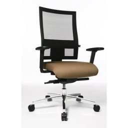 Topstar Siège de bureau PROFI NET 11, accoudoirs réglables en hauteur à revêtement softpad, marron clair