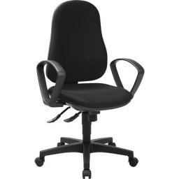 Topstar Siège pivotant ergonomique SUPPORT SY, avec accoudoirs, mécanisme synchrone, noir