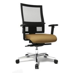 Topstar Siège de bureau SITNESS 60, dossier respirant, accoudoirs inclus, marron clair / noir