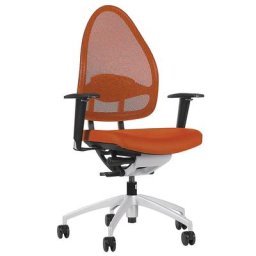 Topstar Siège de bureau design avec dossier à mailles, dossier 550 mm, orange