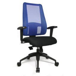 Topstar Siège de bureau LADY SITNESS DELUXE, modèle mobile à 7 zones, noir / bleu