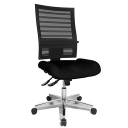 Topstar Siège de bureau pivotant, dossier résille noir, habillage noir