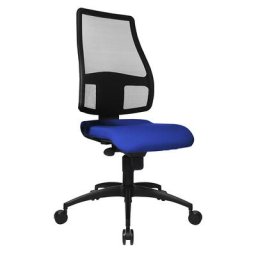 Topstar Chaise pivotante ergonomique, hauteur dossier 680 mm, dossier en résille anti-transpiration, habillage assise bleu roi