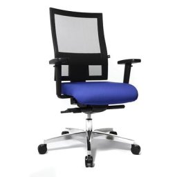 Topstar Siège de bureau SITNESS 60, dossier respirant, accoudoirs inclus, bleu / noir