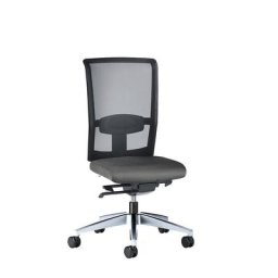 interstuhl Siège de bureau GOAL AIR, hauteur dossier 545 mm, piétement poli, avec roulettes dures, gris fer, profondeur assise 410 mm