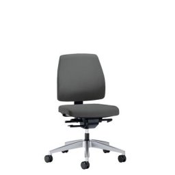 interstuhl Siège de bureau GOAL, hauteur dossier 430 mm, piétement argent brillant, avec roulettes molles, gris fer, profondeur assise 410 - 460 mm