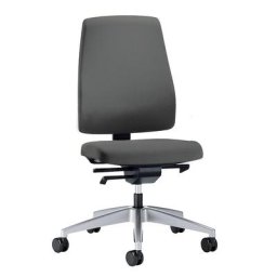 interstuhl Siège de bureau GOAL, hauteur dossier 530 mm, piétement argent brillant, avec roulettes dures, gris fer, profondeur assise 410 - 460 mm