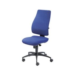 Topstar Chaise pivotante ergonomique, hauteur dossier 680 mm, dossier rembourré, habillage assise bleu roi