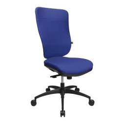 Topstar Siège de bureau ergonomique, mécanisme synchrone, assise ergonomique, avec dossier rembourré, bleu