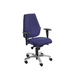 Topstar Siège de bureau pivotant, mécanisme synchrone, assise plate arrondie au niveau des genoux et Body Balance Tec®, bleu
