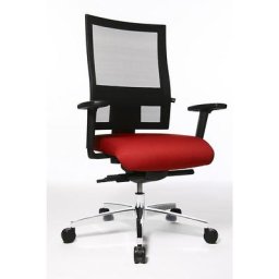 Topstar Siège de bureau PROFI NET 11, accoudoirs réglables en hauteur à revêtement softpad, rouge