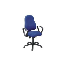 Topstar Siège de bureau pivotant BALANCE 400, avec Body Balance Tec® et accoudoirs, habillage bleu roi